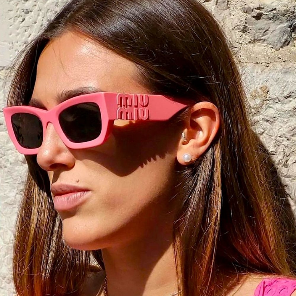 MIU MIU Hot Pink Logo Sunglasses - Picture 2 of 16